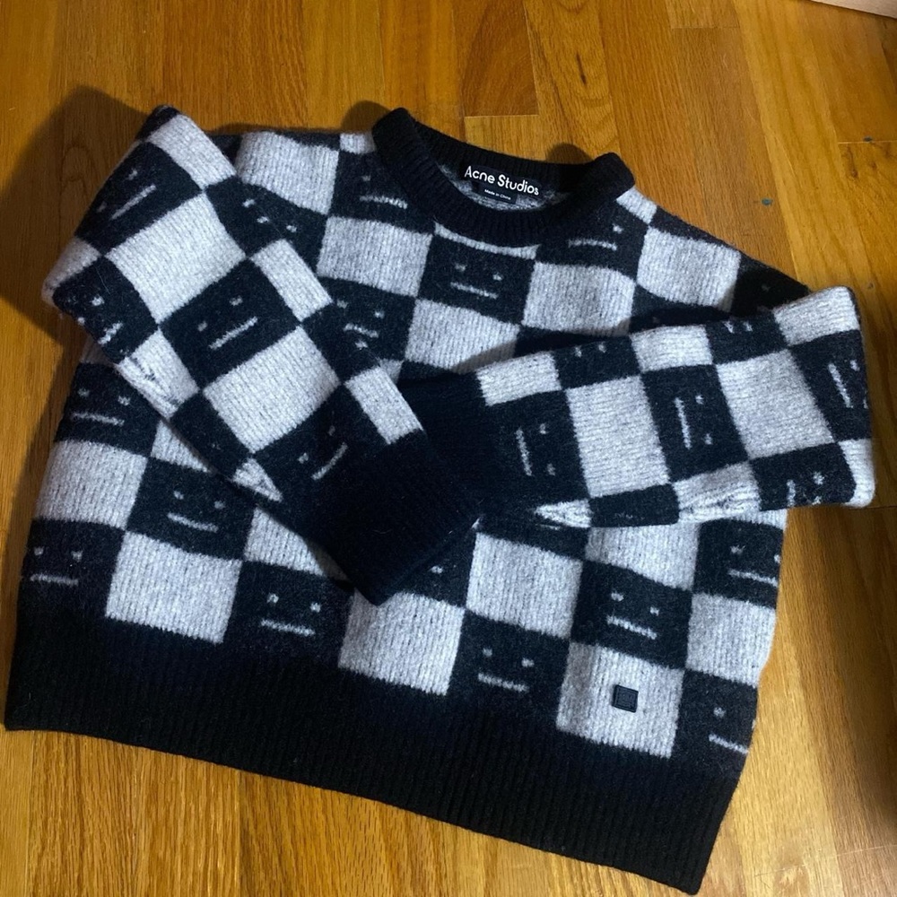 Acne Studios Kids Jacquard-Knit Pullover Crewneck Sweater